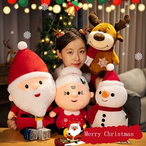 2022 Fabrikanten Groothandel 23cm Santa Claus Plush Toys Milu Deer Sneeuwman Dolls Kerstcadeaus voor kinderen