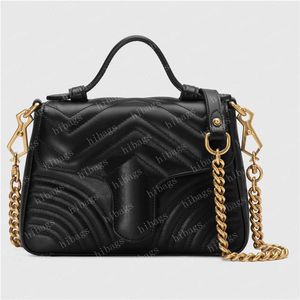 2022 marmont mini poignée supérieure Cross body Bag Sacs à bandoulière Womens Disco Soho Crossbody Messenger Portefeuille en cuir Fannypack GM01-6