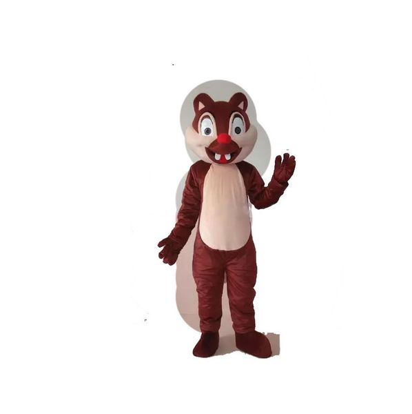 2022 Costume de poupée de mascotte Costume de personnage de mascotte d'écureuil adulte Écureuil mignon avec de grandes dents costume de mascotte écureuil Mascotte Cartoon