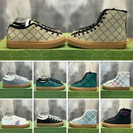 2022 Maxi Sneaker Ontwerper Damesschoen Lint Trim Camel En Ebony Canvas Schoenen Voor Vrouwen Rubberen Zool Nieuwe Sneakers High Top 1977s Tennis Maat 35-40