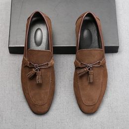 2022 hommes chaussures habillées de luxe mode nubuck cuir gland noyau utilisé pour marié fête de mariage Oxford grande taille chaussures