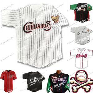 2022 hommes El Paso Chihuahuas Jersey Home Road Baseball maillots personnalisés 100% broderie blanc gris chemises cousues