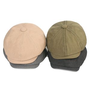 Gorro octogonal Retro para hombre, gorra de pintor desgastada lavada con visera, sombrero juvenil literario, boina para mujer, primavera y otoño, 2022