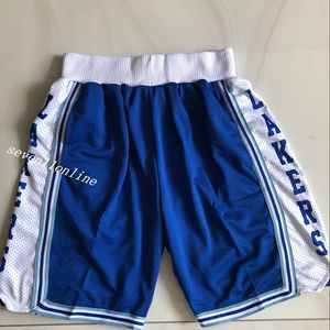 2022 Pantalon de short cousu de l'équipe de basket-ball pour hommes avec taille élastique en taille S- 2XL Mode Style Vintage Couleur Bleue Lettres d'équipe Shorts en gros