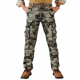 2022 Pantalon cargo pour hommes cott haute qualité camoue Jogger pantalon droit hommes militaire camo mâle armée pantalon cargo automne 38 D7XT #