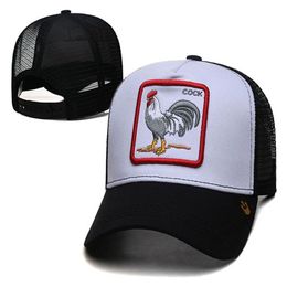 2022 männer Fan der Cartoon Einstellbare Hut Weiß Farbe Hahn Gesticktes Mesh Golf Visier Eine Größe Hüte Mode Hip Hop mix C257s