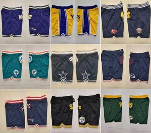 2022 Football pour hommes New Justdon Short cousu Pantalon avec taille élastique en taille S- 2XL Vintage Style 49 Black pit Football Training Letters Shorts