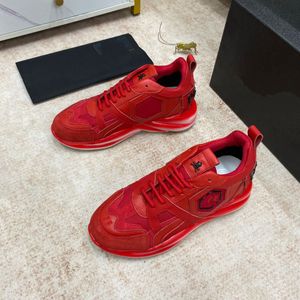 2022 haut de gamme pour hommes PIHILP PIIE dentelle chaussures de sport en cuir haut de gamme mode flash perceuse chaussures de sport pour hommes avec chaussures d'emballage d'origine wo asdadasad