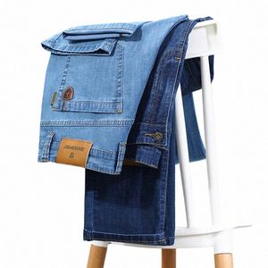 2022 Heren Jeans Smart Elastic Busin Fi Straight Regelmatige Stretch Denim Broek Mannelijke Jean Broek Plus Size Lente Herfst 731W #