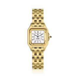 2022 Luxe horloge voor herenpaar dames wsta0052 Requin merk gele goud roestvrijstalen kast mechanische beweging drie naald313N