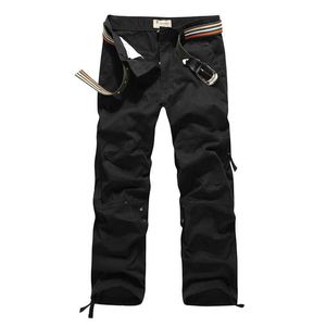 2022 pantalones de trabajo con múltiples bolsillos para hombres pantalones gruesos sueltos de gran tamaño resistentes al desgaste pantalones casuales Y0811