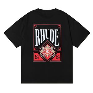 Printemps Été Rhude T-shirt Homme T-shirts Femme T-shirts Skateboard oversize Hommes T-shirt à manches courtes marque de luxe T-shirts pour hommes US SIZE S-XXL