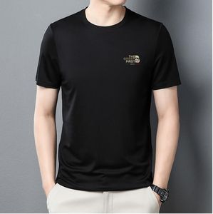 2022 T-shirts pour hommes Nouveau T-shirt pour hommes d'été à manches courtes Marque de marée Spot pour hommes En gros Mode Col rond Demi-manche Haut en soie glacée