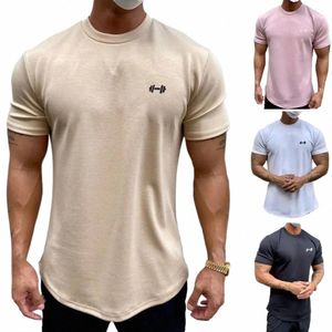 2022 Hommes T-shirt Homme Sports Gym Muscle Fitn T-shirt Blouses Lâche Demi-manches Été Bodybuilding Tee Tops Vêtements pour hommes U6i1 #