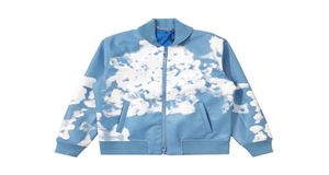 2022 Men Uniform Jackets Sky Blue Cloud Fashion Coats Warm Lederen Jackets Flying Jacket Outwear Street2635537