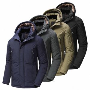 2022 Mannen Winter Nieuwe Outdoor Lg Waterdichte Dikke Warme Fleece Parka Jas Jas Mannen Classic Casual Merk Zakken Hoed parka Mannen P9UY #