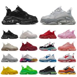 2022 Men Dames 17fw Triple S Dad Running Shoes Sneaker Clear Bubble Bottom Zwart Rood Pink Green Green Multi Color Old Opa Trainer Sports Sneakers Chaussures