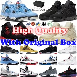 2022 Hommes Femmes Basketball Chaussures 4 4S Red Thunder Sail Black Cat White Oreo Pure Money Infrarouge Zen Master Metallic Purple Cool Grey Cactus Jack Baskets pour hommes avec boîte