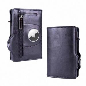 2022 Hommes Femmes Carte de crédit Holder Anti RFID Protecti Wallet Leather Mini Mini portefeuille métal aluminium Busin ID CARD BAC SAG V5A3 # #