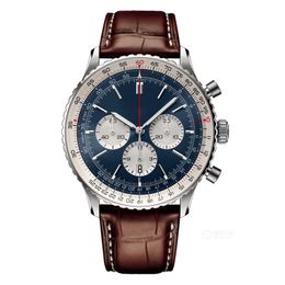 2022 Herren Automatische mechanische Uhr 50mm Lederarmband Blau Schwarz Saphir Armbanduhren Super Luminous Montre De Luxe QW6Y