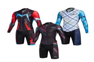 2022 Mens Cycling Jersey Set Skinsuit Triathlon SpeedSuit met lange mouwen