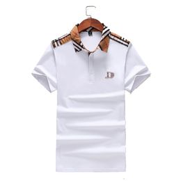 2022 Heren poloshirt merk klassieke tshirt mannen Ontwerpers tees Borduren korte mouw zomer Revers streep effen kleur borst brief vrouwen decoratie tops M-3XL #07