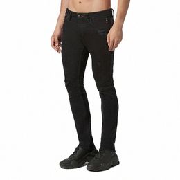 2022 Heren Skinny Jeans Stretchy Gescheurde Potlood Broek Slim Fit Fi Denim Broek Streetwear Bekrast Hoge Kwaliteit Jean Homme p9g6 #