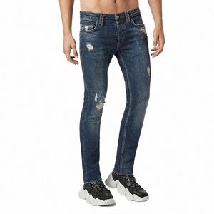 2022 Hommes Skinny Jeans Stretchy Ripped Crayon Pantalon Slim Fit Fi Denim Pantalon Streetwear Rayé Haute Qualité Jean Homme q3Xc #
