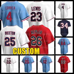 4 Carlos Correa Baseball Jersey Kirby Puckett Royce Lewis Max Kepler Twins Byron Buxton Jose Miranda Rod Carew Jair Camargo Minnesotas Trevor Larnach Chris Paddack