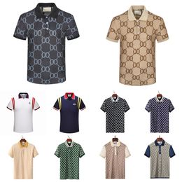 Hombres Diseñadores únicos Polos Camisas para hombre High Street Italia Bordado Liguero Serpientes Abejas pequeñas Marcas de impresión Ropa Cottom Ropa Camisetas