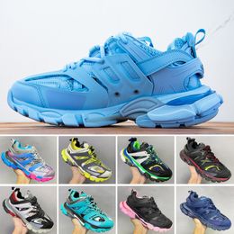 2022 Hombres Mujeres Zapatos casuales Track 3.0 Sneakers Luxury Brand Designer Trainers Triple S Leather Platform Sneaker Ice Pink Blue White Orange Black Sneaker pr01