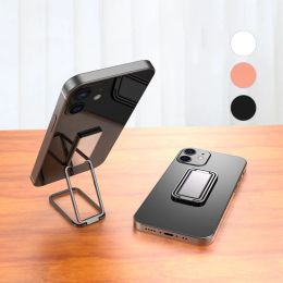 2022 Metalen zinklegering mobiele telefoonhouder voor tablet vierkant vouwen dubbele vinger ringbeugel luie eenvoud handige standaard