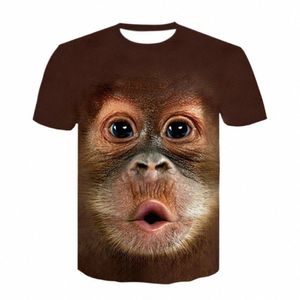 2022 MKey Gorilla 3D estampado Camiseta Hombres Summer de verano