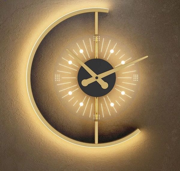 2022 Moderne LED Horloge Mur Lampes Pour Chevet Couloir Allée Hôtel Salon Foyer Cuisine Porche Lumières Luminaria Éclairage Intérieur