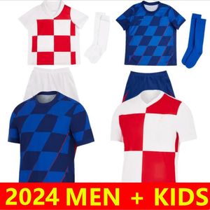 2024 MODRIC Croacia Euro Cup Soccer Jerseys Croatie 24 25 Croatie BREKALO PERISIC BROZOVIC KRAMARIC REBIC LIVAKOVIC Maillot de football Hommes Uniforme Kit Enfants