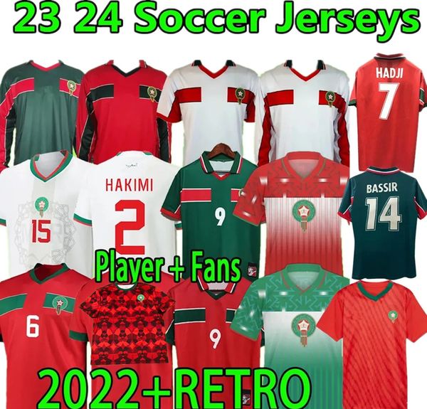 2023 Marruecos camisetas de fútbol HAKIMI MAZRAOUI AMRABAT AGUERD ZIYECH BOUFAL SAISS versión del jugador 24 25 camisetas de fútbol 94 98 HADDA uniformes retro mangas largas EL AHMADI