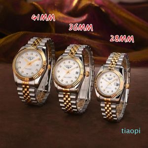 2022 beweging heren automatische gouden horlogejurk Volledig roestvrij staal Saffier waterdicht Lichtgevende parenstijl Klassieke horloges dames