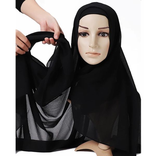 Châle en mousseline de soie pour femmes musulmanes, foulard de tête, sous-écharpe, casquette intérieure islamique, bandeau extensible, couverture Hijab, Turban, 2022