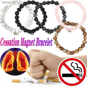 2022 Bracelet en pierre naturelle Arrêter de fumer Anti Anxiété Santé Main Bijoux Accessoires Saint Valentin Hommes Femmes Couple Cadeaux L230704