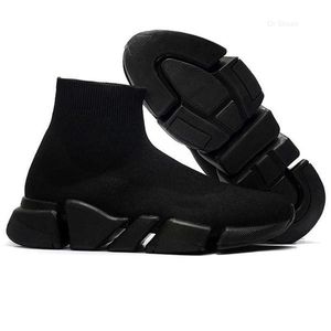 2022 Azul marino Rojo Negro Hollow Bottoms Calcetín Zapatos Calcetín Entrenadores Luxurys Diseñadores Zapatos Tripler Vintage Mocasines Botas para mujer Zapatillas de deporte para hombre