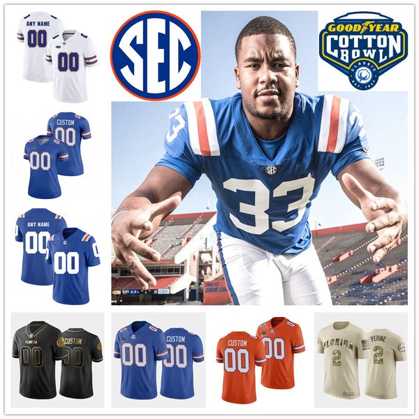 2022 Maillot de football personnalisé NCAA Florida Gators Stitche Carlos Alvarez Steve Spurrier Danny Wuerffel Wes Chandler Lomas Brown Emory Jones 11 Kyle Trask 84 Kyle Pitts