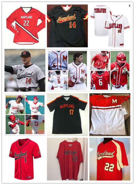 2022 NCAA Custom Maryland Stitched College Baseball Jersey 41 Bobby Zmarzlak Benjamin Cowles Maillots 42 Nick Dean 32 Ryan Ramsey 6 Matthew Shaw Chris Alleyne Maillots