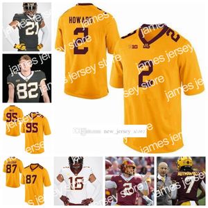 2022 NCAA Custom Minnesota Golden College Gophers Jerseys de fútbol Cosido Rodney Smith Shannon Brooks Chris Autman-Bell Bryce Williams Jersey