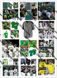 2022 NCAA Custom Oregon Ducks UO College Stitched College Baseball Jersey 16 Robert Ahlstrom 3 Brett Walker 33 Cullen Kafka 23 Andrew Mosiello 1 Isaac Ayon Maillots