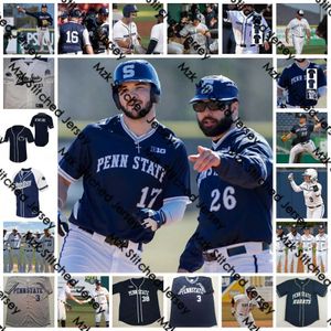 Maillot de baseball cousu 2022 NCAA Penn State Nittany Lions 30 Anthony Steele 10 Tanner Folds 49 Ben DeMell 20 Blaise Sclafani 19 Derek Cease 8 Patrick DeMarco