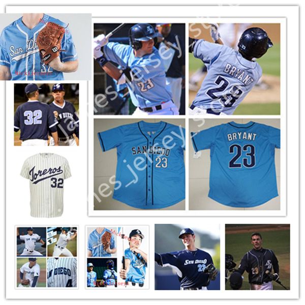 Maillot de baseball personnalisé San Diego Toreros Ed 2022 NCAA 12 Dustin Allen 24 Max Jung-goldberg 14 Angelo Peraza 41 RJ Teijeiro 15 Chase Meidroth 30 Michael Dixon