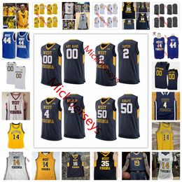 2022 NCAA Custom Cousu W V U College Basketball Jersey 32 James Okonkwo 4 Jamel King 45 Seth Wilson 2 Kobe Johnson 0 Kedrian Johnson 22 Sean McNeil 3 Gabe Osabuohien