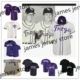 2022 NCAA Custom TCU Jersey de baseball Grenouille de baseball 38 Cruz Shope 13 Haut-parleur Mason 39 Austin Krob 33 Russell Smith 21 Charles King 23 Haylen Green 37 Johnny Ray