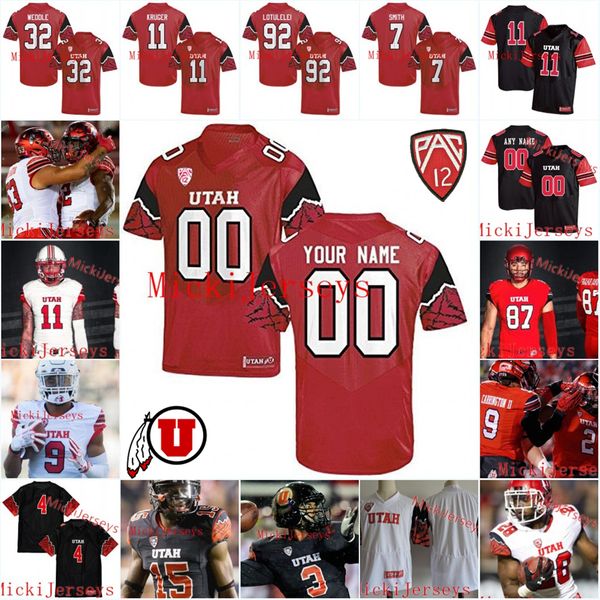 2022 NCAA Custom UU Maillot de football cousu 2 Zack Moss 5 TJ Pledger 1 Jaylon Johnson 8 Larry Wilson 12 Charlie Brewer 6 Bradlee Anae 77 Bamidele Olaseni Maillots