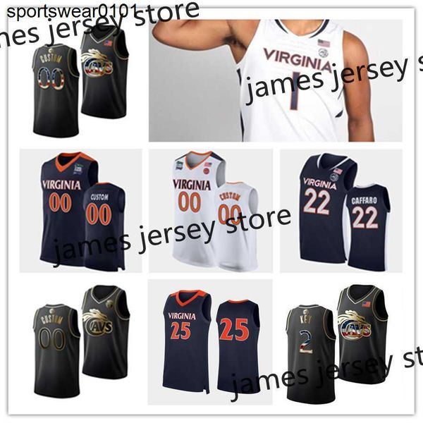 2022 NCAA Custom UVA Virginia Cousu College Basketball Jersey 0 Joey Kagel 64 Jack Keenan 88 Zack Kindel 9 Coen King 37 Darren 87 Mike